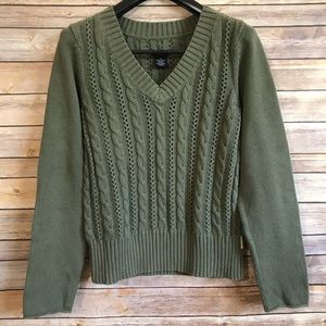 Calvin Klein Jeans Green Cable Knit Sweater